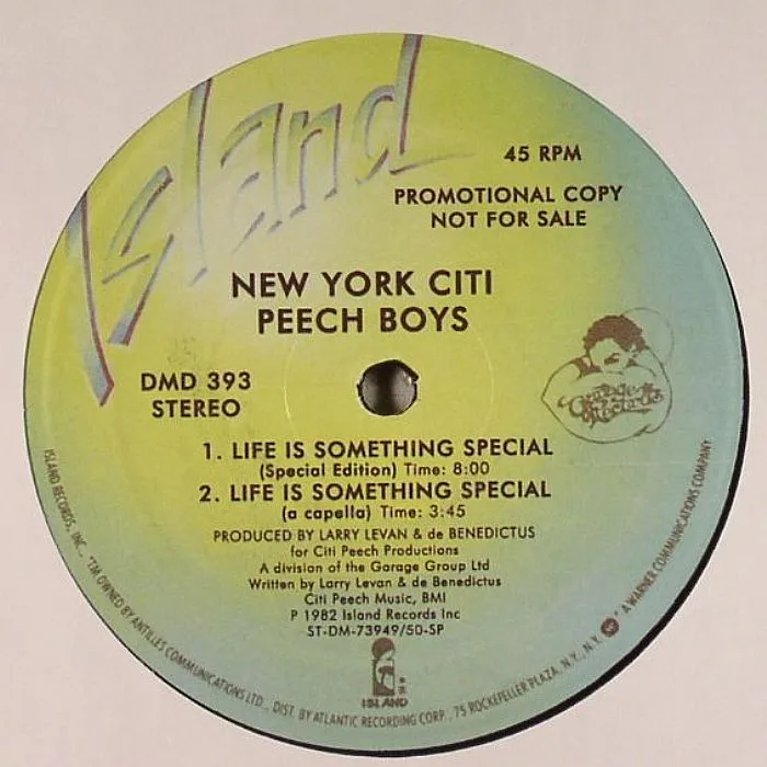 Back cover — NEW YORK CITI PEECH BOYS — Life Is Something Special