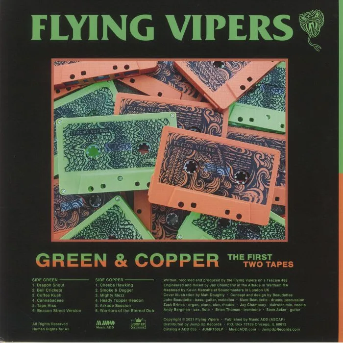 Back cover — FLYING VIPERS — Green & Copper: The First Two Tapes