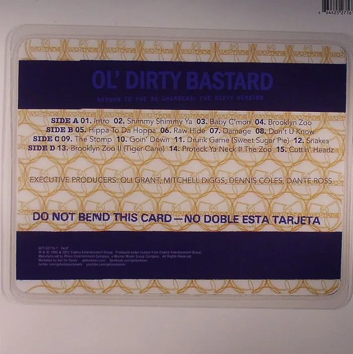 Back cover — OL' DIRTY BASTARD — Return To The 36 Chambers: The Dirty Version