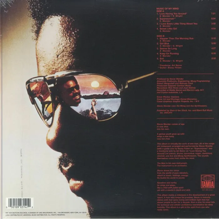 Обратная сторона обложки — Stevie WONDER — Music Of My Mind