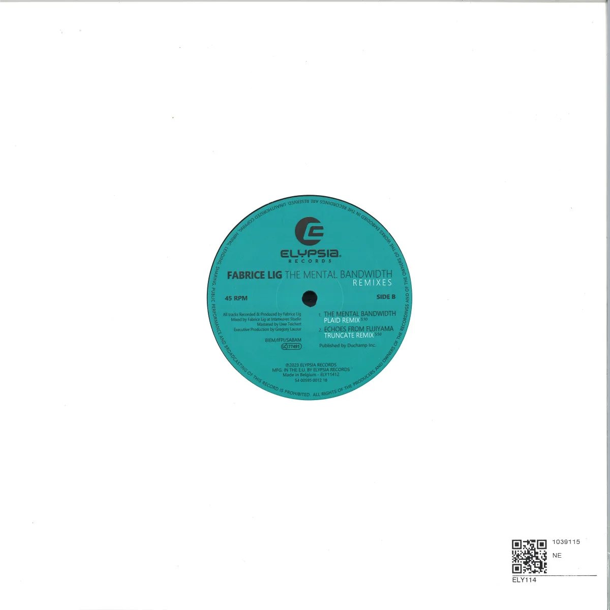 Back cover — Fabrice Lig — The Mental Bandwidth Remixes