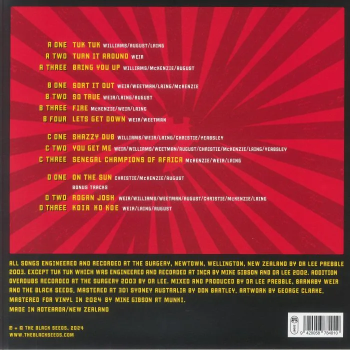 Обратная сторона обложки — BLACK SEEDS — On The Sun (20th Anniversary Edition)