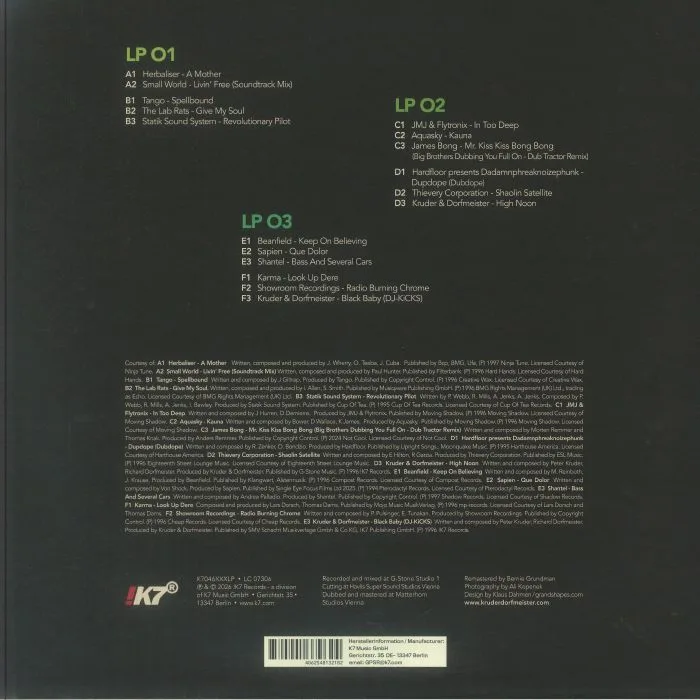 Back cover — KRUDER & DORFMEISTER / VARIOUS — DJ Kicks: The Complete Mix Edition (30th Anniversary Edition)