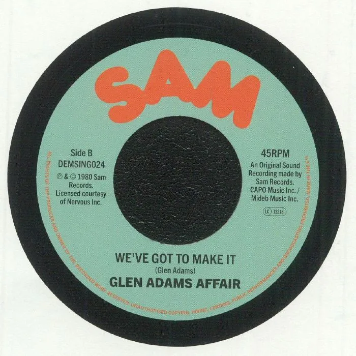 Обратная сторона обложки — GLEN ADAMS AFFAIR — Just A Groove