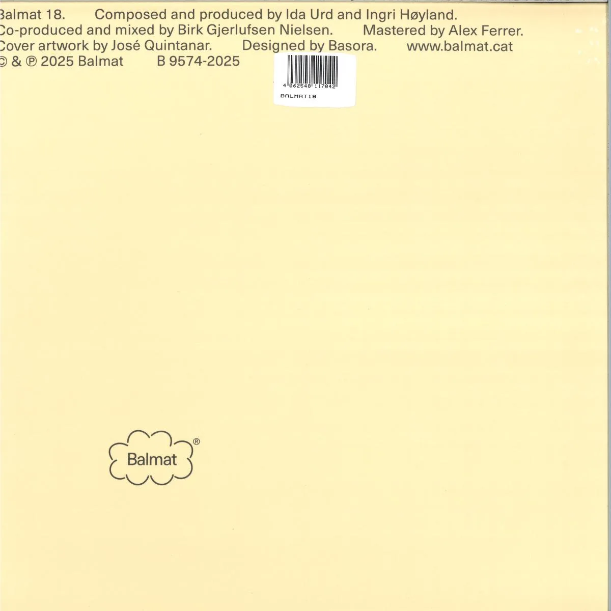 Back cover — Ida Urd & Ingri Høyland — Duvet LP