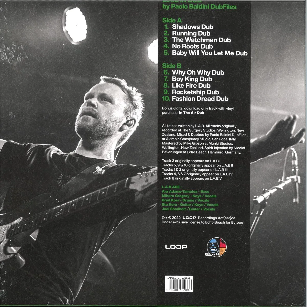 Обратная сторона обложки — L.A.B — IN DUB (BY PAOLO BALDINI DUBFILES) LP
