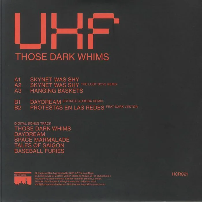 Back cover — UHF — Those Dark Whims (B-STOCK)