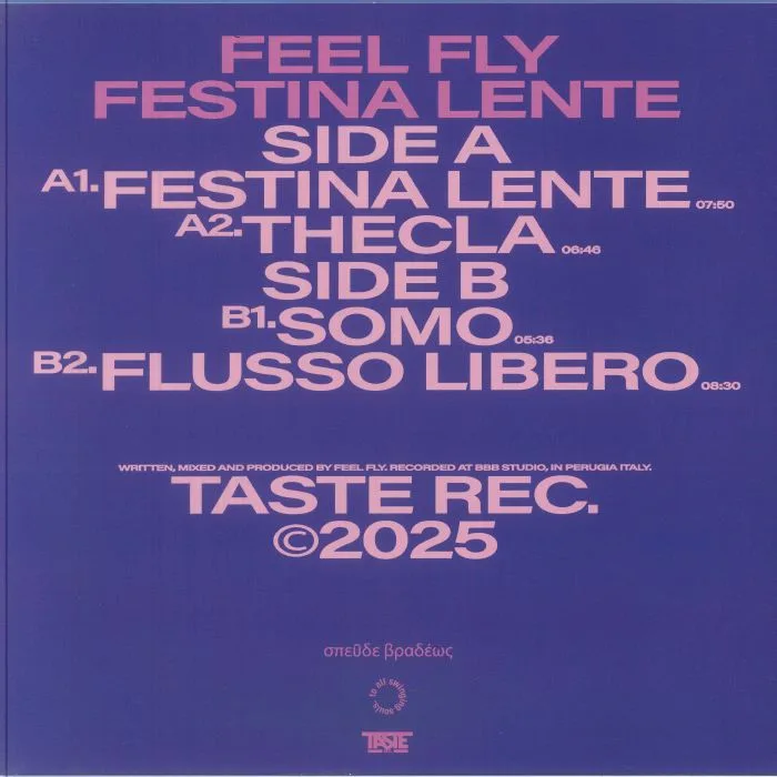 Back cover — FEEL FLY — Festina Lente