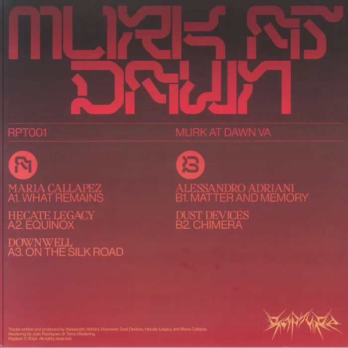 Back cover — Maria CALLAPEZ / HECATE LEGACY / DOWNWELL / ALESSANDRO ADRIANI / DUST DEVICES — Murk At Dawn