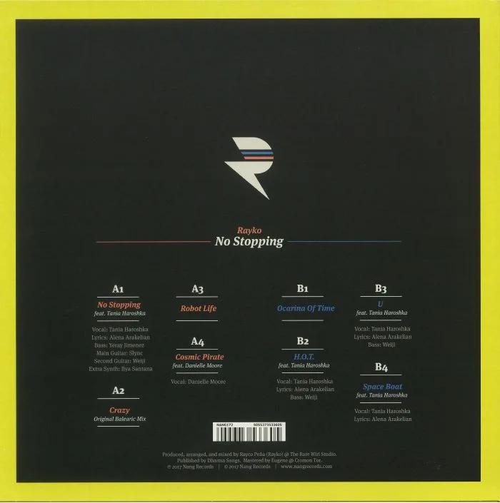 Back cover — RAYKO — No Stopping