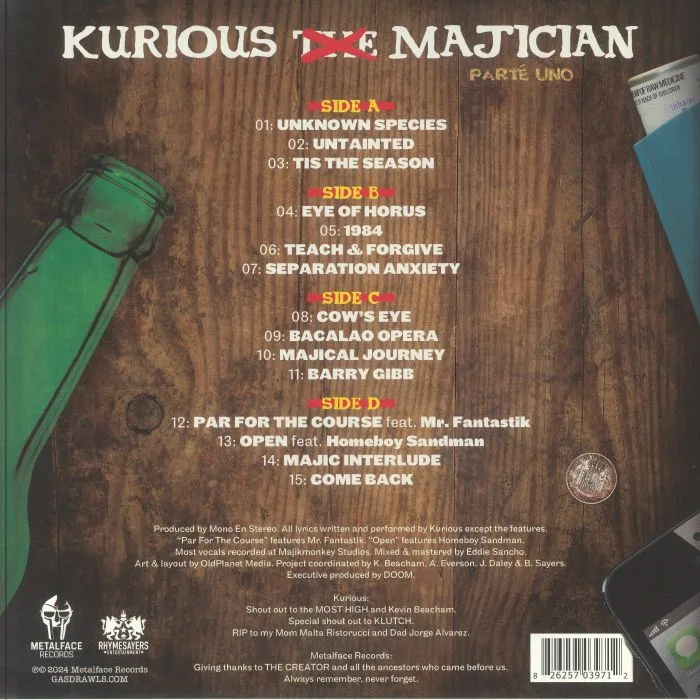 Back cover — KURIOUS — Majician