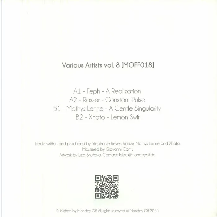 Back cover — FEPH / RASSER / MATHYS LENNE / XHATO — Various Artists Vol 8