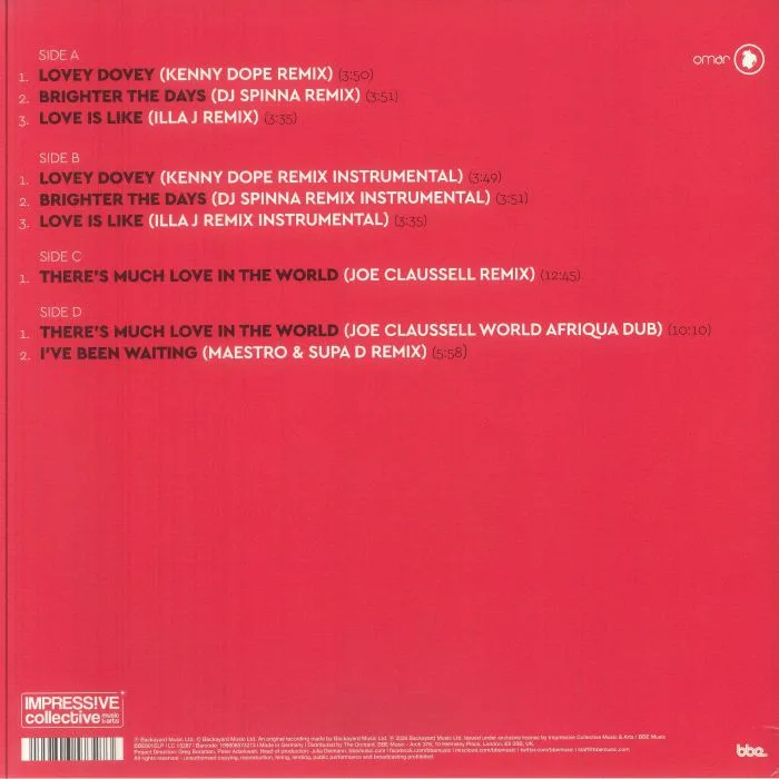 Back cover — OMAR — Brighter The Days: The Remixes