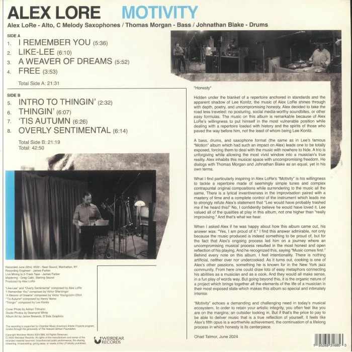 Обратная сторона обложки — Alex LORE — Motivity