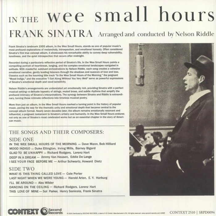 Обратная сторона обложки — Frank SINATRA — In The Wee Small Hours (reissue)