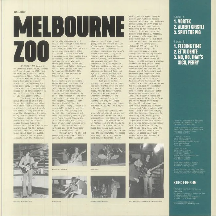 Back cover — MELBOURNE ZOO — Melbourne Zoo