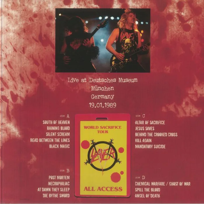 Back cover — SLAYER — Live At Deutsches Museum Munchen Germany 19 / 01 / 1989