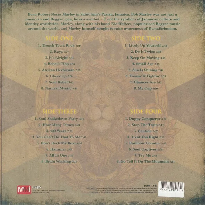 Обратная сторона обложки — Bob MARLEY — Trenchtown Rock (reissue)