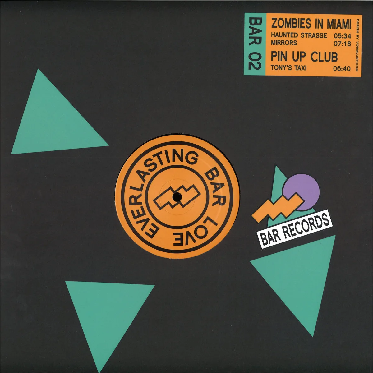 Лицевая сторона обложки — Zombies In Miami/Pin Up Club — BAR Records 02