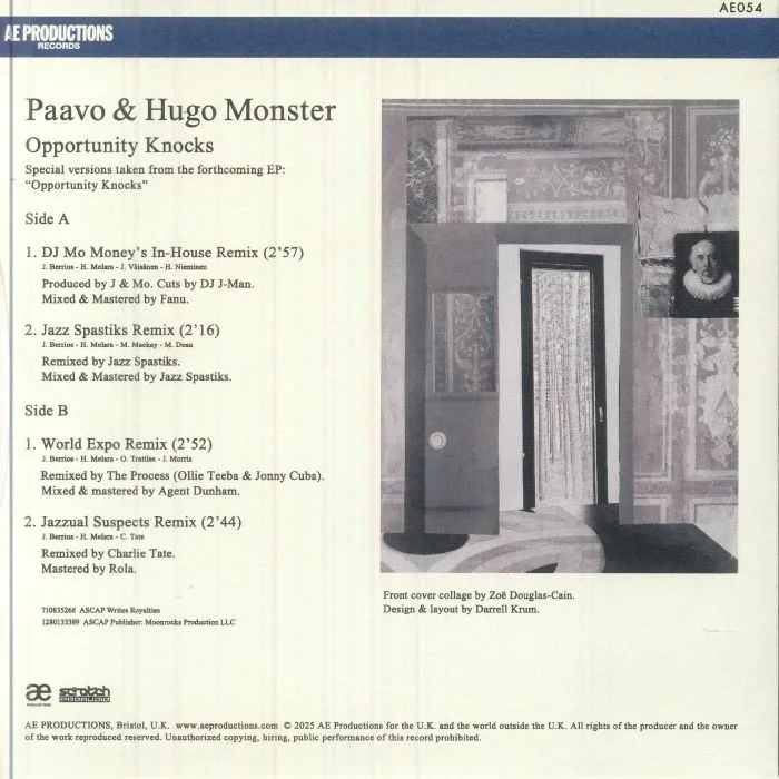 Back cover — PAAVO / HUGO MONSTER — Opportunity Knocks