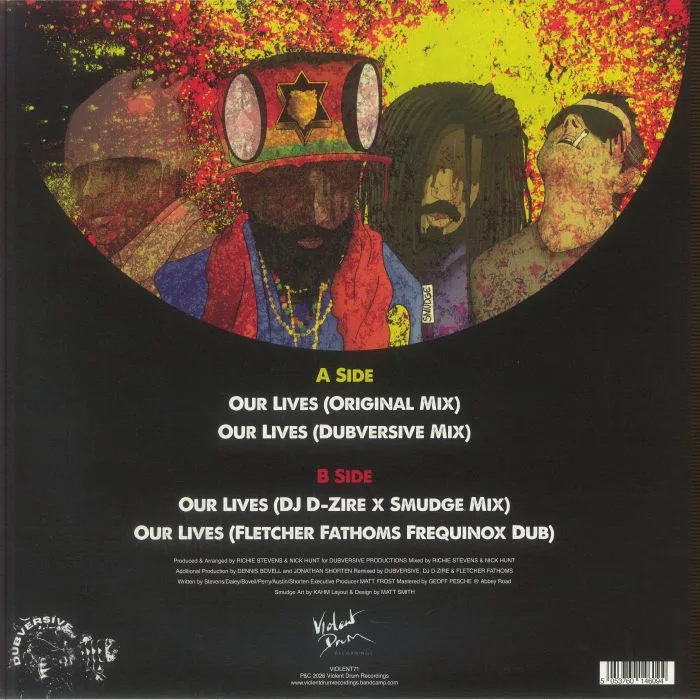 Back cover — SMUDGE ALL STARS — Our Lives (Record Store Day RSD 2026)