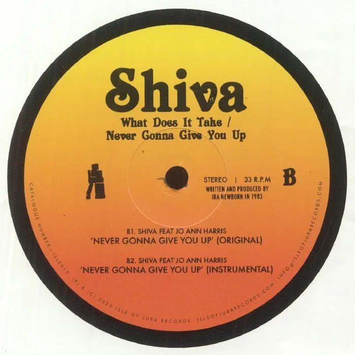 Back cover — SHIVA — Never Gonna Give You Up
