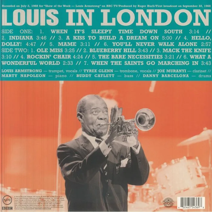Back cover — Louis ARMSTRONG — Louis In London
