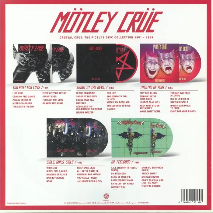 Обратная сторона обложки — MOTLEY CRUE — Crucial Crue (45th Anniversary Edition)