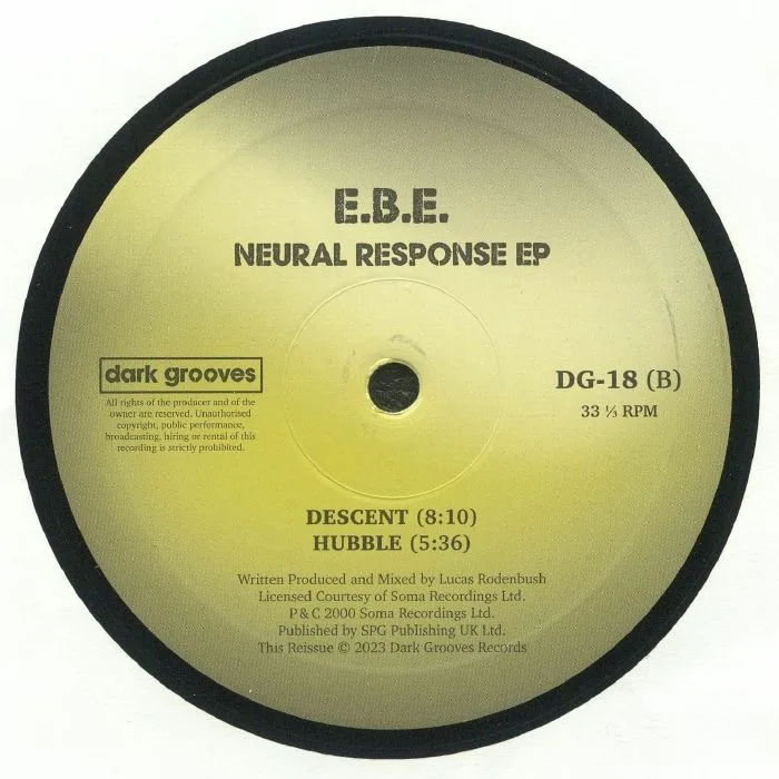 Back cover — EBE — Neural Response EP (reissue)