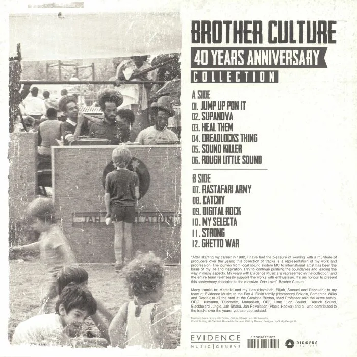 Обратная сторона обложки — BROTHER CULTURE — 40 Years Anniversary Collection