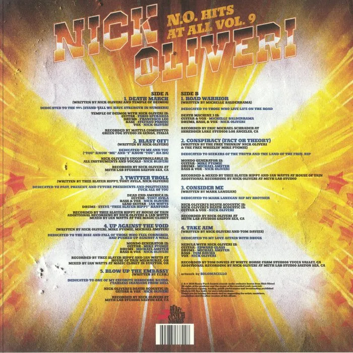 Обратная сторона обложки — Nick OLIVERI — NO Hits At All Vol 9