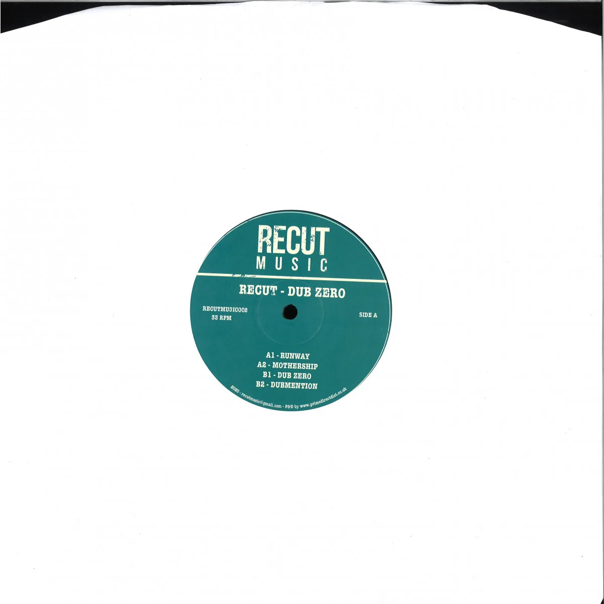 Back cover — Recut — Dub Zero
