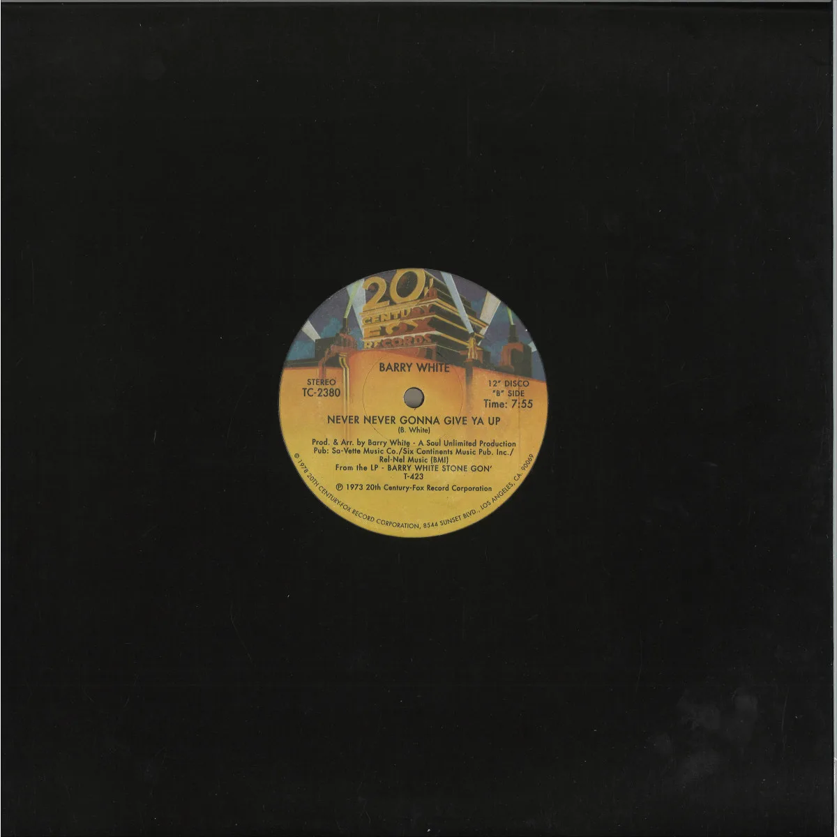 Back cover — Barry White — Your Sweetness Is My Weakness / Never Never Gonna Give You Up