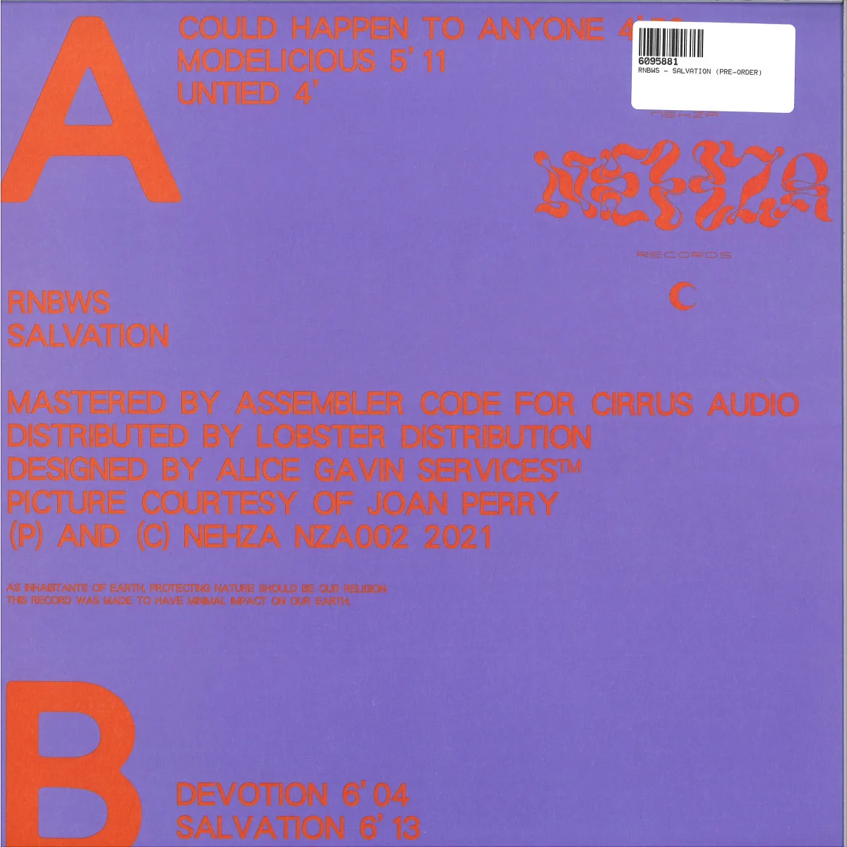 Back cover — Rnbws — SALVATION