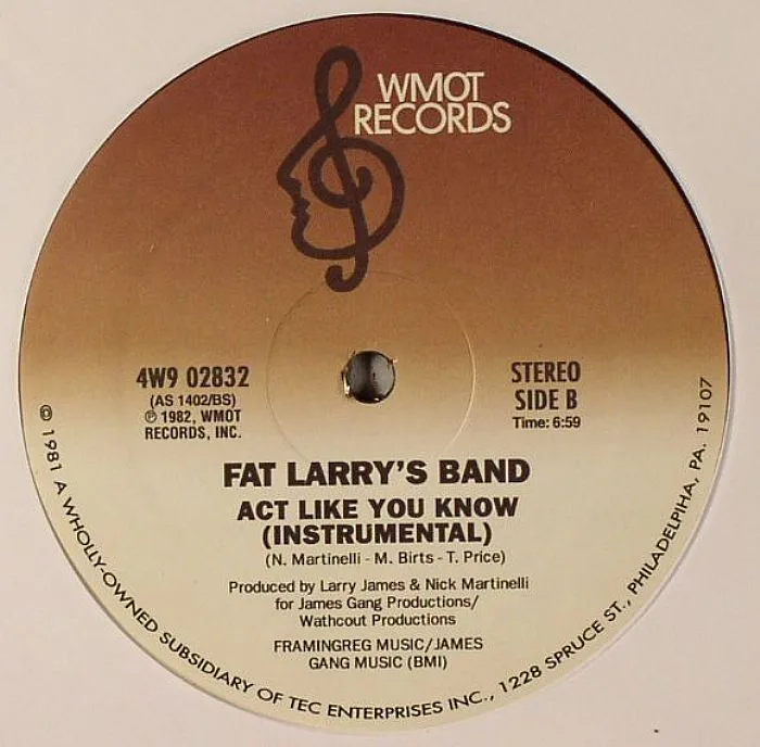 Обратная сторона обложки — FAT LARRYS BAND — Act Like You Know