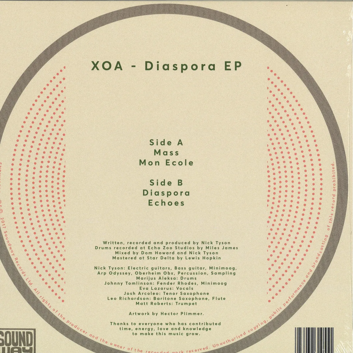 Обратная сторона обложки — Xoa — Diaspora Ep