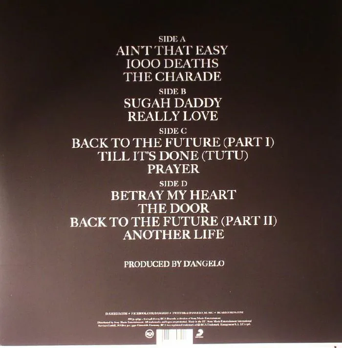Back cover — D'ANGELO / THE VANGUARD — Black Messiah