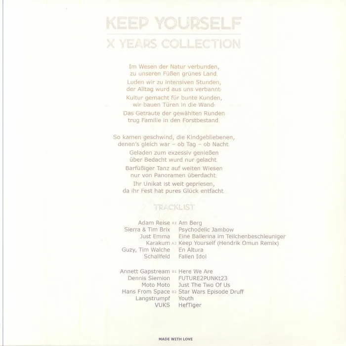 Back cover — VARIOUS — Keep Yourself X Years Collection