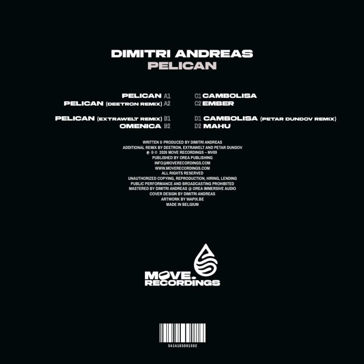 Обратная сторона обложки — DIMITRI ANDREAS — PELICAN LP 2x12"