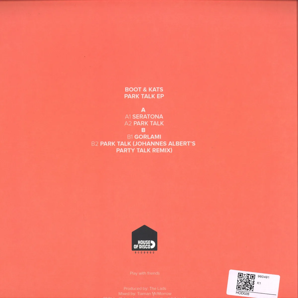 Back cover — Boots&Kats — Park Talk EP