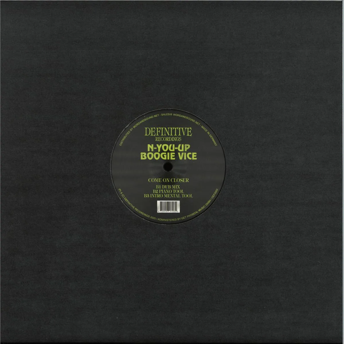 Back cover — N-You-Up,Boogie Vice — Come On Closer
