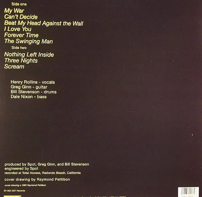Back cover — BLACK FLAG — My War