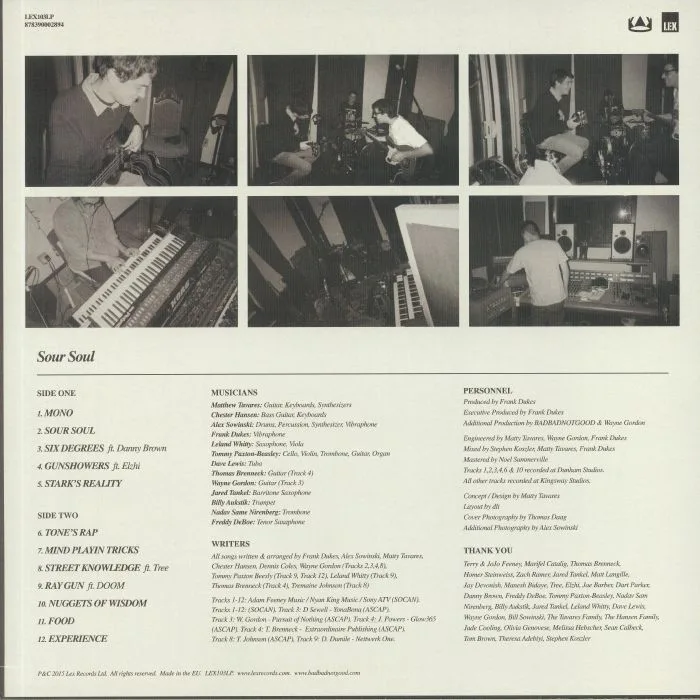 Back cover — BADBADNOTGOOD / GHOSTFACE KILLAH — Sour Soul