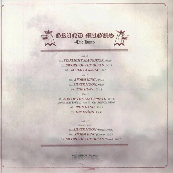 Обратная сторона обложки — GRAND MAGUS — The Hunt (reissue)