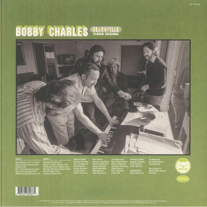 Back cover — Bobby CHARLES — Bearsville Studio Sessions