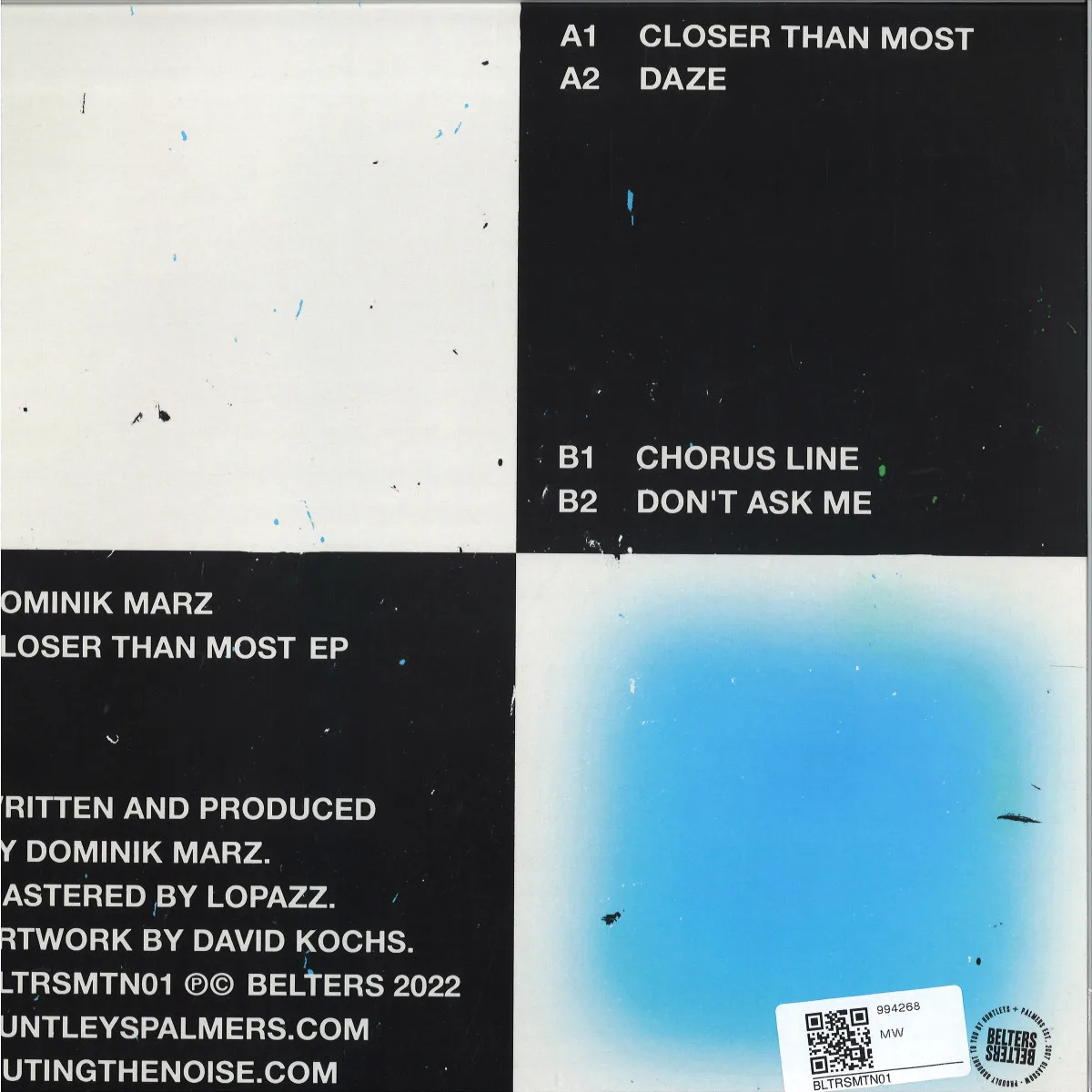 Back cover — Dominik Marz — Closer Than Most EP