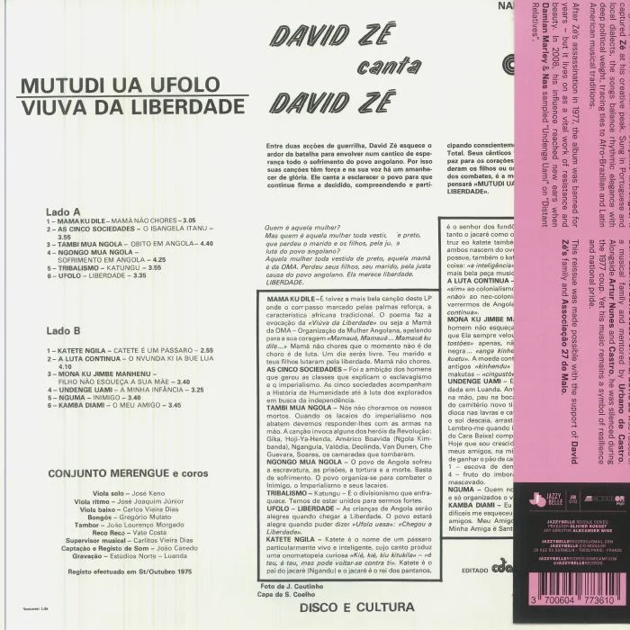 Back cover — DAVID ZE — Mutudi Ua Ufolo (50th Anniversary Edition)