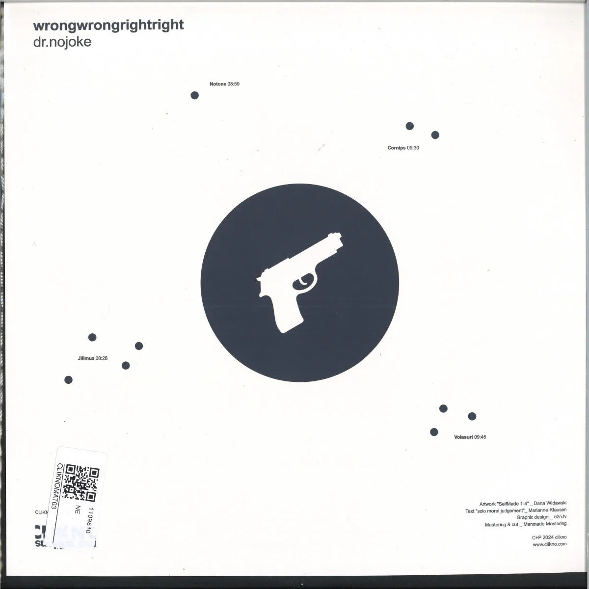 Back cover — Dr. Nojoke — wrongwrongrightright LP 2x12"