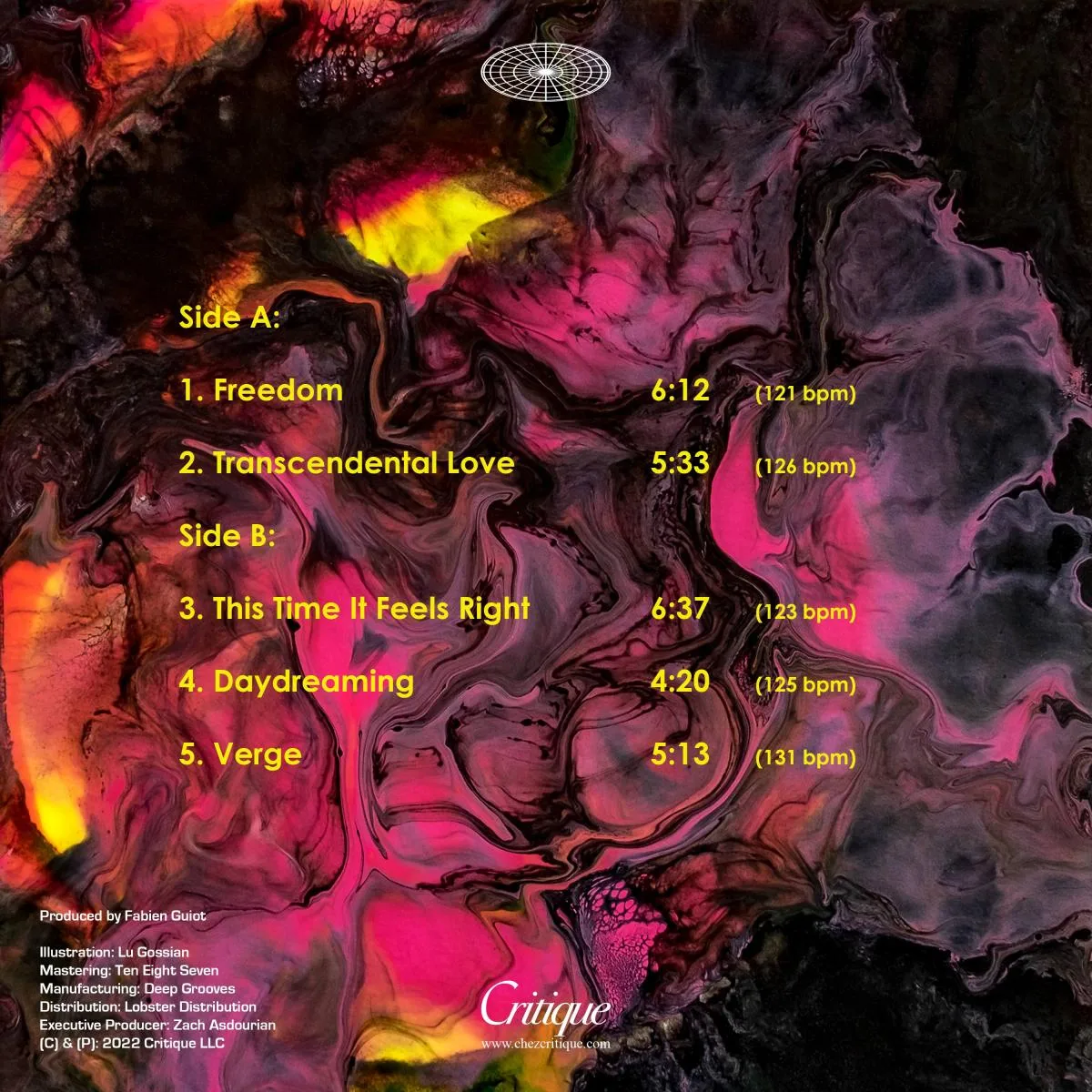 Back cover — DJ HOSHINO — Transcendental Love Lp