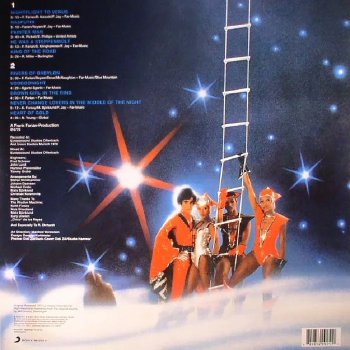 Обратная сторона обложки — BONEY M — Nightflight To Venus (reissue)